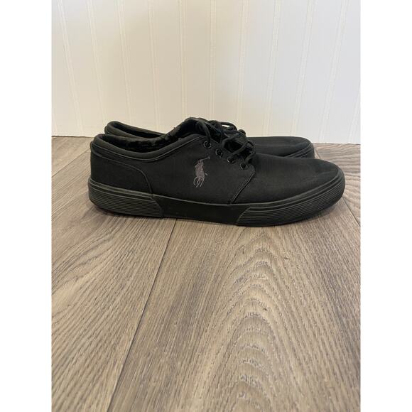 Polo Ralph Lauren Men's Faxon Low-Top Black Canvas Sneakers Size 10.5 M - Picture 6 of 8